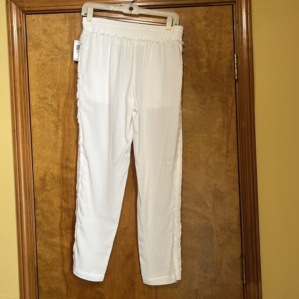 NWT Bella Dahl XS Lightweight White Pull Up Pants with side pockets